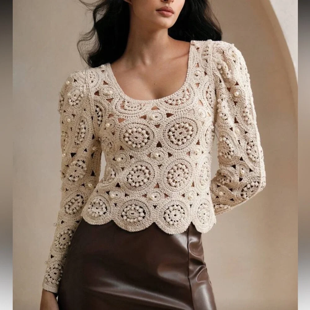 Elegant Crochet Lace Top